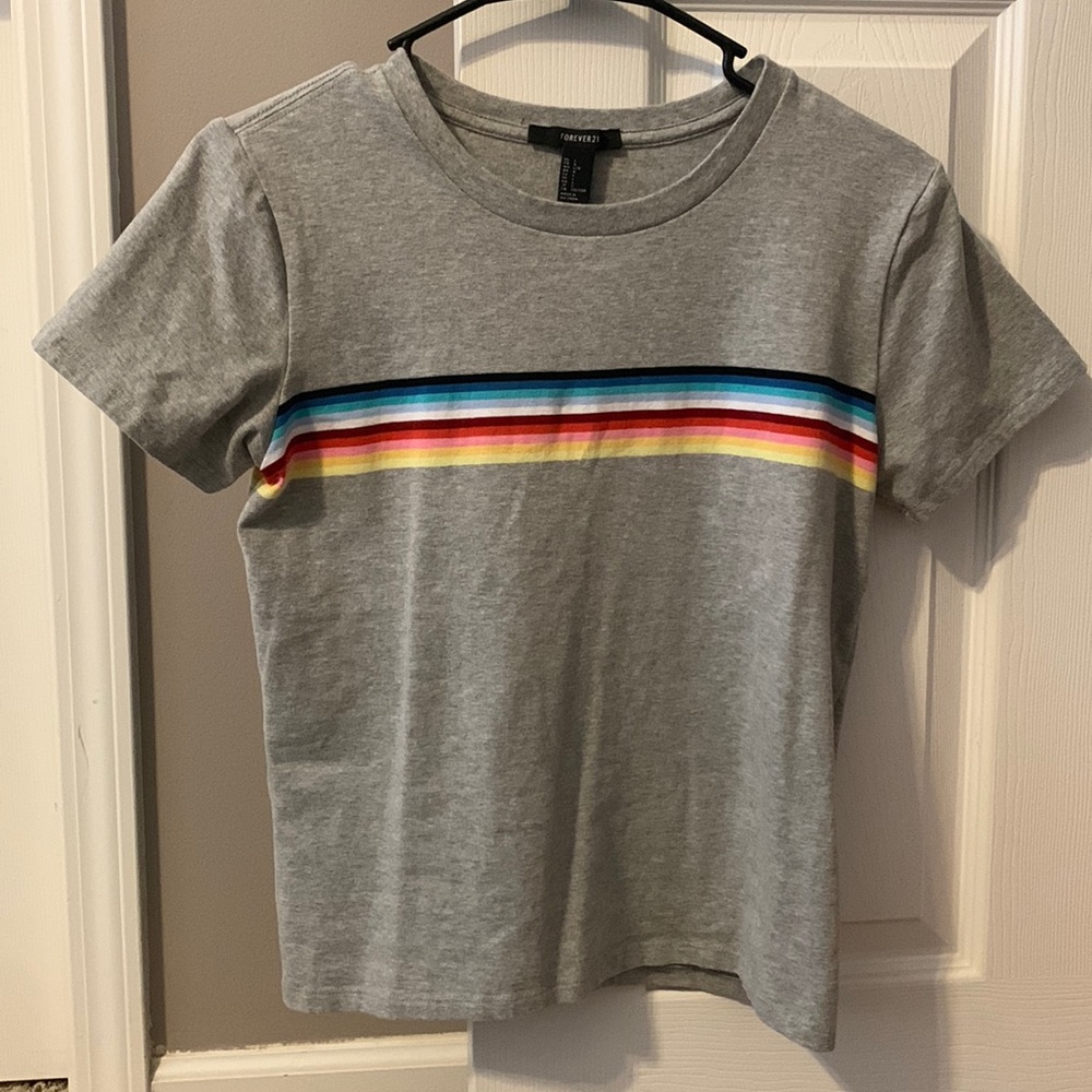 Large, grey crop top from forever 21